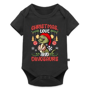 Dino Boy Boy Children Christmas Love Dinosaurs - Baby Premium short-sleeve bodysuit - black - Front