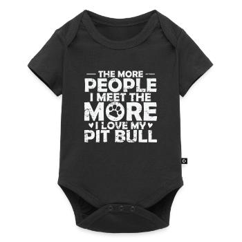 Moins de gens Plus de pit-bulls Chien Amour - Body à manches courtes Premium Bébé - noir - Devant