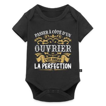 Le Meilleur Ouvrier | Ouvrier à la perfection - Body à manches courtes Premium Bébé - noir - Devant