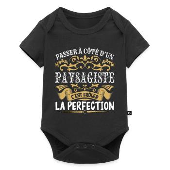 Le Meilleur Paysagiste | Paysagiste à la perfectio - Body à manches courtes Premium Bébé - noir - Devant
