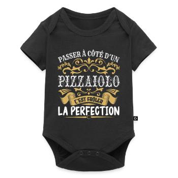 Le Meilleur Pizzaiolo | Pizzaiolo à la perfection - Body à manches courtes Premium Bébé - noir - Devant