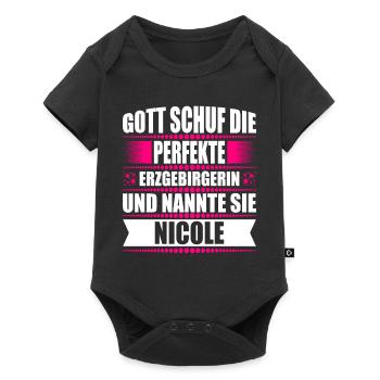 Erzgebirge Frau Namen Sachsen Nicole - Baby Premium Kurzarmbody - Schwarz - Vorne