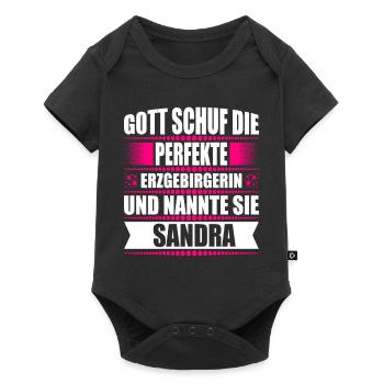 Erzgebirge Frau Namen Sachsen Sandra - Baby Premium Kurzarmbody - Schwarz - Vorne