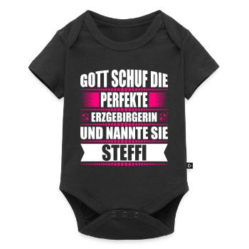 Erzgebirge Frau Namen Sachsen Steffi - Baby Premium Kurzarmbody - Schwarz - Vorne