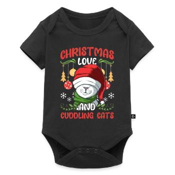 Câlin animal amour Noël, amour chats - Body à manches courtes Premium Bébé - noir - Devant