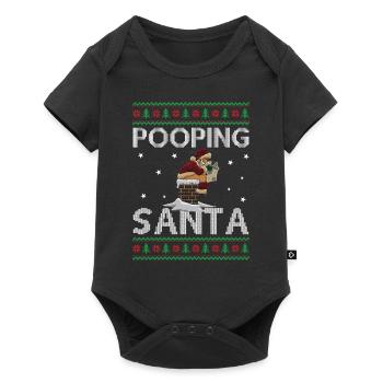 Pooping Santa Down The Chimney - Ugly Christmas - Baby Premium Kurzarmbody - Schwarz - Vorne