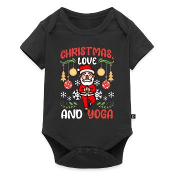 Yogini Yoga Meditation Weihnachten, Liebe und Yoga - Baby Premium Kurzarmbody - Schwarz - Vorne