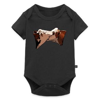 2 beef animal head motif print with bull - Baby Premium short-sleeve bodysuit - black - Front