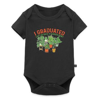 Graduated Can I Go Back Garden Garten Gärtner - Baby Premium Kurzarmbody - Schwarz - Vorne