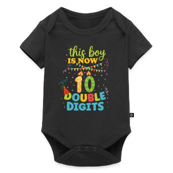 This boy is now 10 years old birthday - Baby Premium short-sleeve bodysuit - black - Front