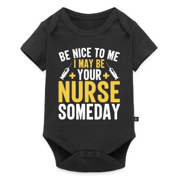 Be nice to me maybe one day I will be - Baby Premium short-sleeve bodysuit - black - Front