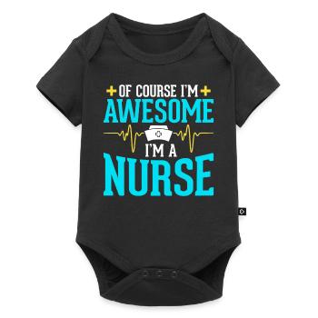 Je suis géniale je suis infirmière - Body à manches courtes Premium Bébé - noir - Devant