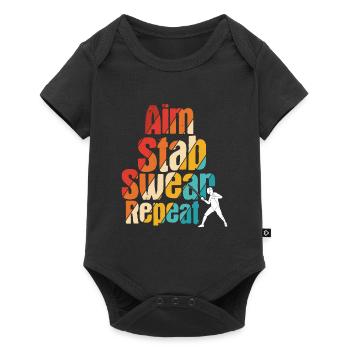 Fechten - Baby Premium Kurzarmbody - Schwarz - Vorne