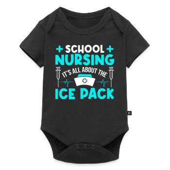 Infirmière scolaire Tout tourne autour d’un sac de glace - Body à manches courtes Premium Bébé - noir - Devant