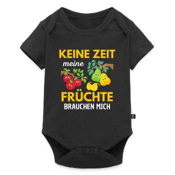 Keine Zeit meine Früchte brauchen mich - Baby Premium Kurzarmbody - Schwarz - Vorne