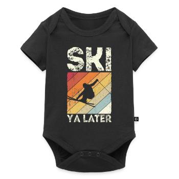 Vintage Ski Ya Later Retro Skifahrer Skifahrer Ges - Baby Premium Kurzarmbody - Schwarz - Vorne