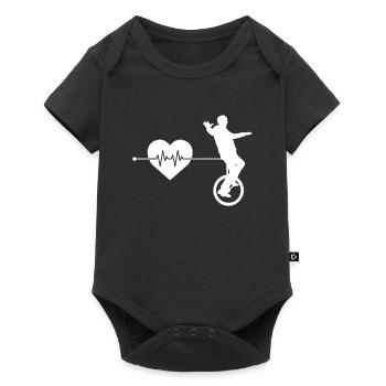 Unicycle heartbeat - Baby Premium short-sleeve bodysuit - black - Front