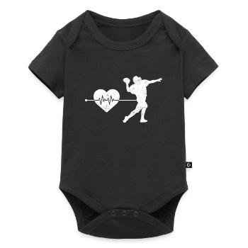 Football Rugby Heartbeat - Baby Premium short-sleeve bodysuit - black - Front