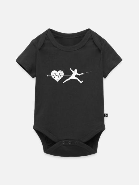 Fechten Herzschlag - Baby Premium Kurzarmbody - Schwarz