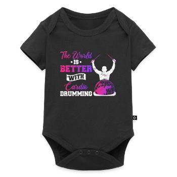 World Is Better With Cardio Drumming Workout Gym F - Baby Premium short-sleeve bodysuit - black - Front