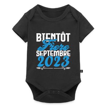 Annonce grossesse. bientôt Frère Septembre 2023. - Body à manches courtes Premium Bébé - noir - Devant