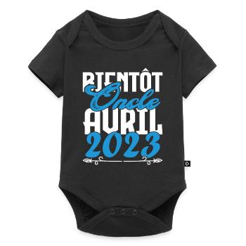 Annonce grossesse. bientôt Oncle Avril 2023. - Body à manches courtes Premium Bébé - noir - Devant