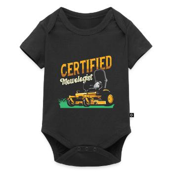 Certified Mowologist Lawn Mower - Baby Premium short-sleeve bodysuit - black - Front