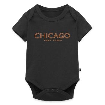 Coordonnées de la ville des États-Unis - Chicago - Body à manches courtes Premium Bébé - noir - Devant