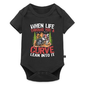 When Life Throws You A Curve Lean Into It - Baby Premium Kurzarmbody - Schwarz - Vorne