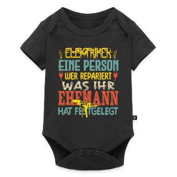 Elektriker-Geschenk Elektriker-Spaß - Baby Premium Kurzarmbody - Schwarz - Vorne