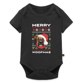 Boxer Merry Christmas - Baby Premium short-sleeve bodysuit - black - Front