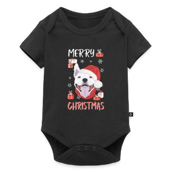 Bull Terrier Joyeux Noël - Body à manches courtes Premium Bébé - noir - Devant