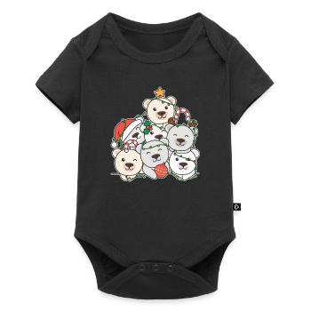 Arbre de Noël de l’ours polaire Drôle d’animal de Noël - Body à manches courtes Premium Bébé - noir - Devant