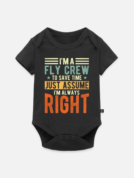Fly Crew - Baby Premium Kurzarmbody - Schwarz