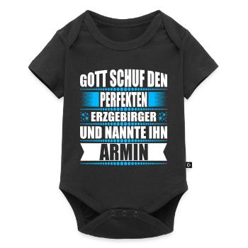 Erzgebirge Mann Namen Sachsen Armin - Baby Premium Kurzarmbody - Schwarz - Vorne