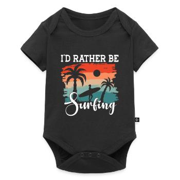Surf Sports Surfboard Ocean Sunshine Surfer - Baby Premium short-sleeve bodysuit - black - Front