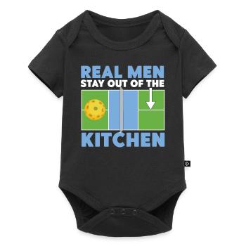 Pickleball Dad Father Real Men - Baby Premium short-sleeve bodysuit - black - Front