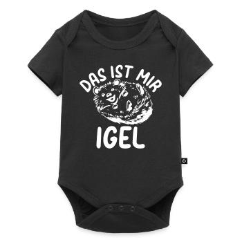 Igel Spruch Das Ist Mir Igel - Stacheligel Braunbr - Baby Premium Kurzarmbody - Schwarz - Vorne