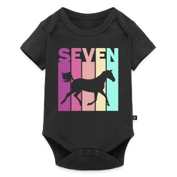 7Years Girl Gift Horse Sweet - Baby Premium short-sleeve bodysuit - black - Front