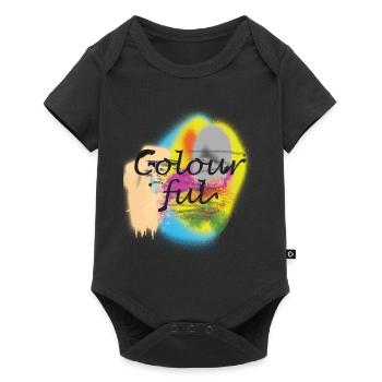bunte Farben - Baby Premium Kurzarmbody - Schwarz - Vorne