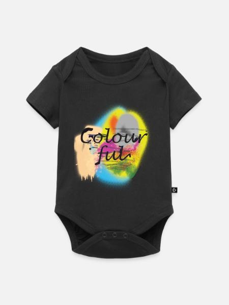 bunte Farben - Baby Premium Kurzarmbody - Schwarz