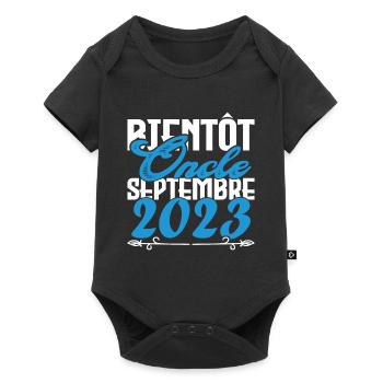 Annonce grossesse. bientôt Oncle Septembre 2023. - Body à manches courtes Premium Bébé - noir - Devant