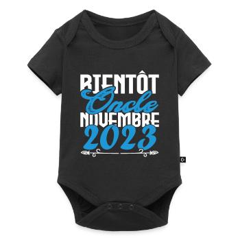 Annonce grossesse. bientôt Oncle Novembre 2023. - Body à manches courtes Premium Bébé - noir - Devant