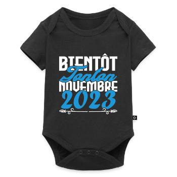Annonce grossesse. bientôt Tonton Novembre 2023. - Body à manches courtes Premium Bébé - noir - Devant