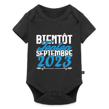 Annonce grossesse. bientôt Tonton Septembre 2023. - Body à manches courtes Premium Bébé - noir - Devant