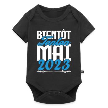 Cadeau Annonce grossesse bientôt Tonton Mai 2023 - Body à manches courtes Premium Bébé - noir - Devant