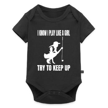 Golf Golfer Girls Golf Club Golf Ball - Baby Premium short-sleeve bodysuit - black - Front
