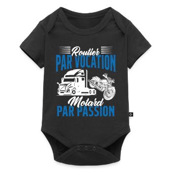 Routier Par Vocation Motard Par Passion Humour - Body à manches courtes Premium Bébé - noir - Devant