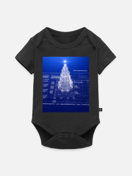 Weihnachten Weihnachtsbaum Schematic Blaupause - Baby Premium Kurzarmbody - Schwarz