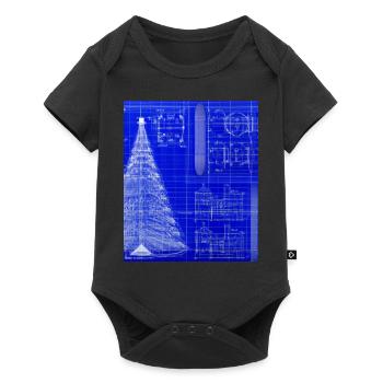 Christmas Christmas Tree Schematic Blueprint - Baby Premium short-sleeve bodysuit - black - Front